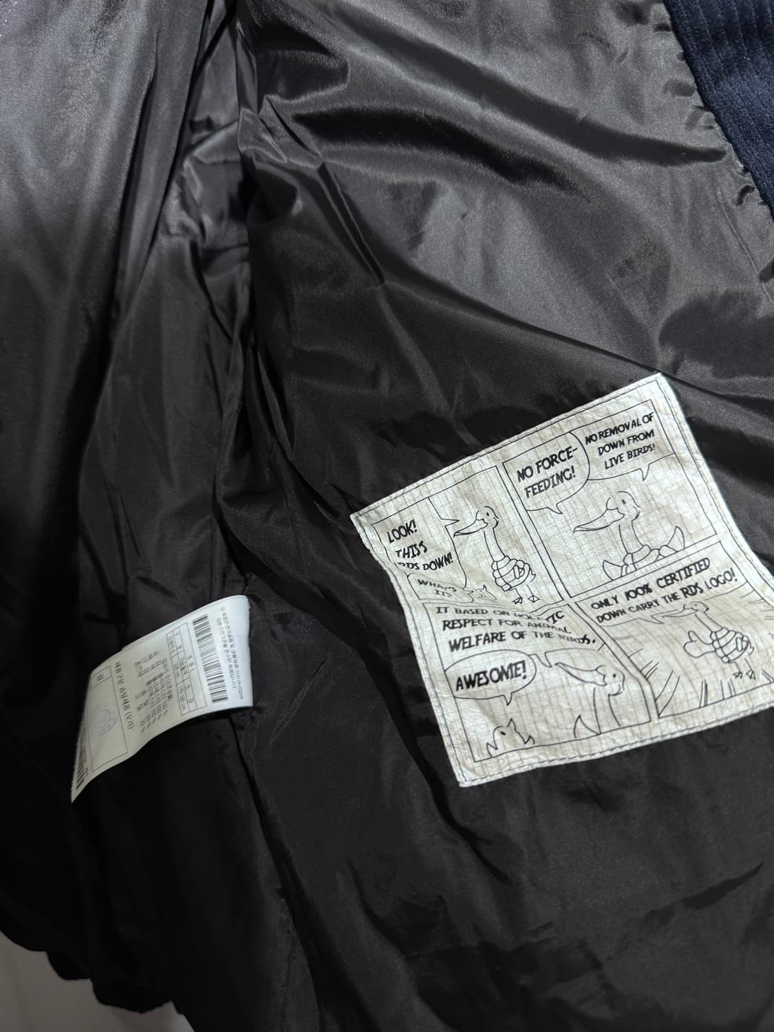 커스텀멜로우 새드스마일 코듀로이 다운 패딩 L 네이비 상품이미지9