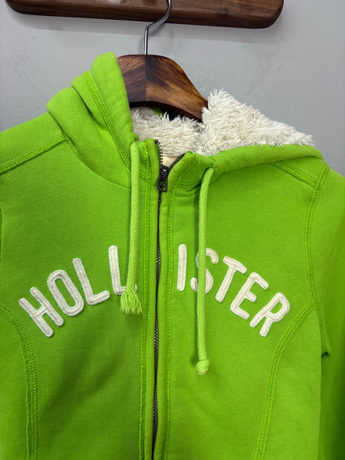 홀리스터 라임그린 울프죠 후드집업 A2903 상품이미지3
