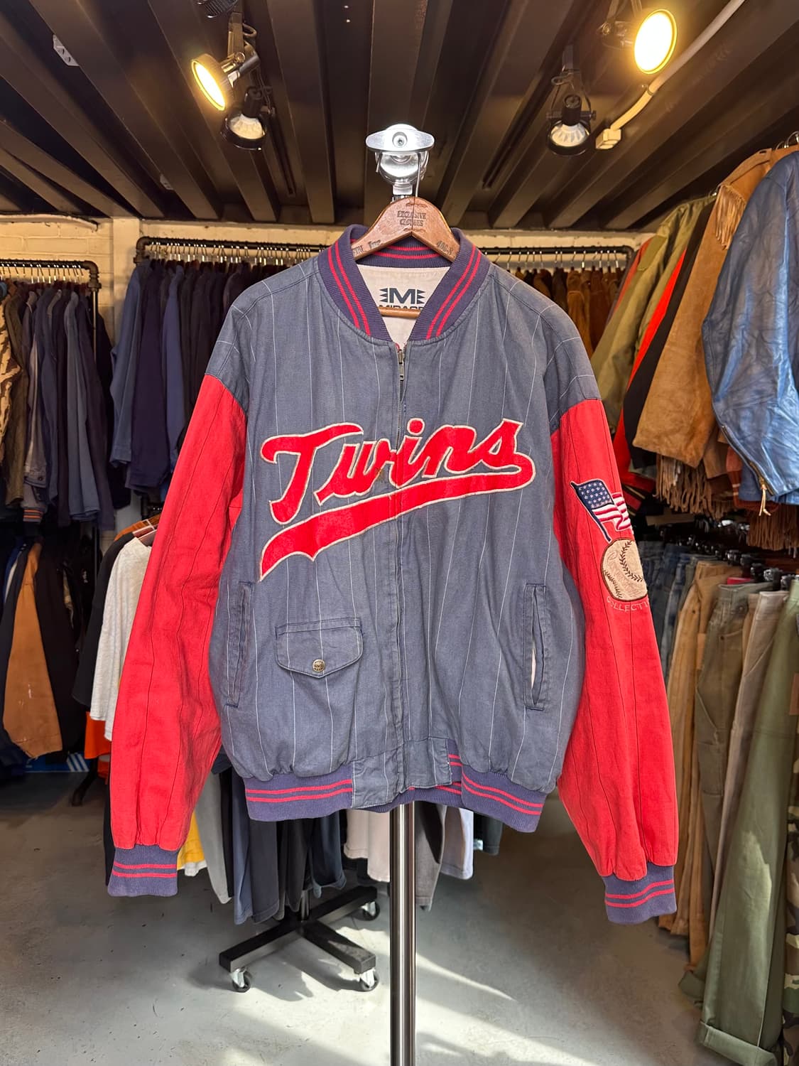 90s Mirage MLB 미네소타 트윈스 린넨 베이스볼 자켓 1991 상품이미지1