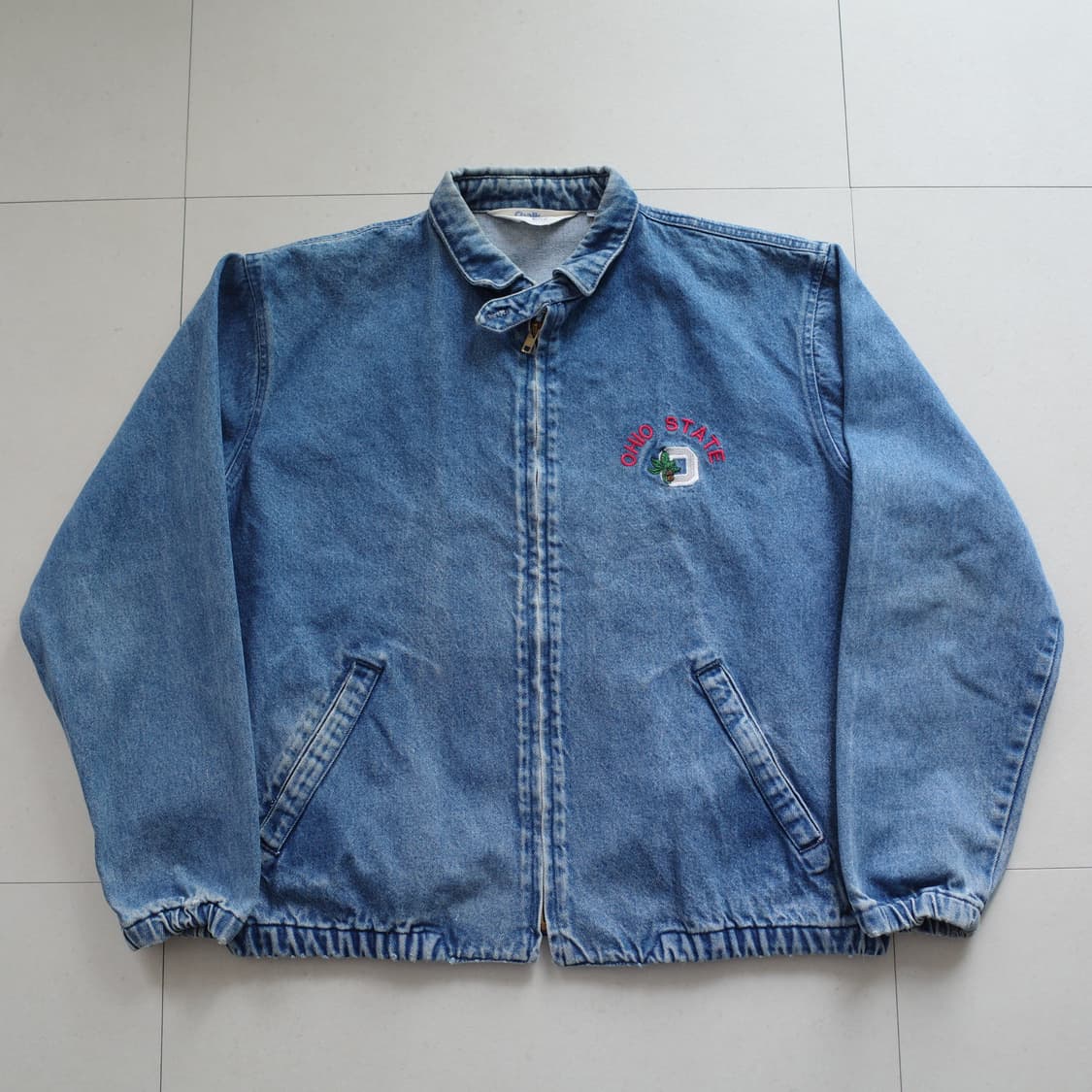 90s 초크라인 MADE in USA 오하이오 데님 블루종 베이포트 자켓 상품이미지1