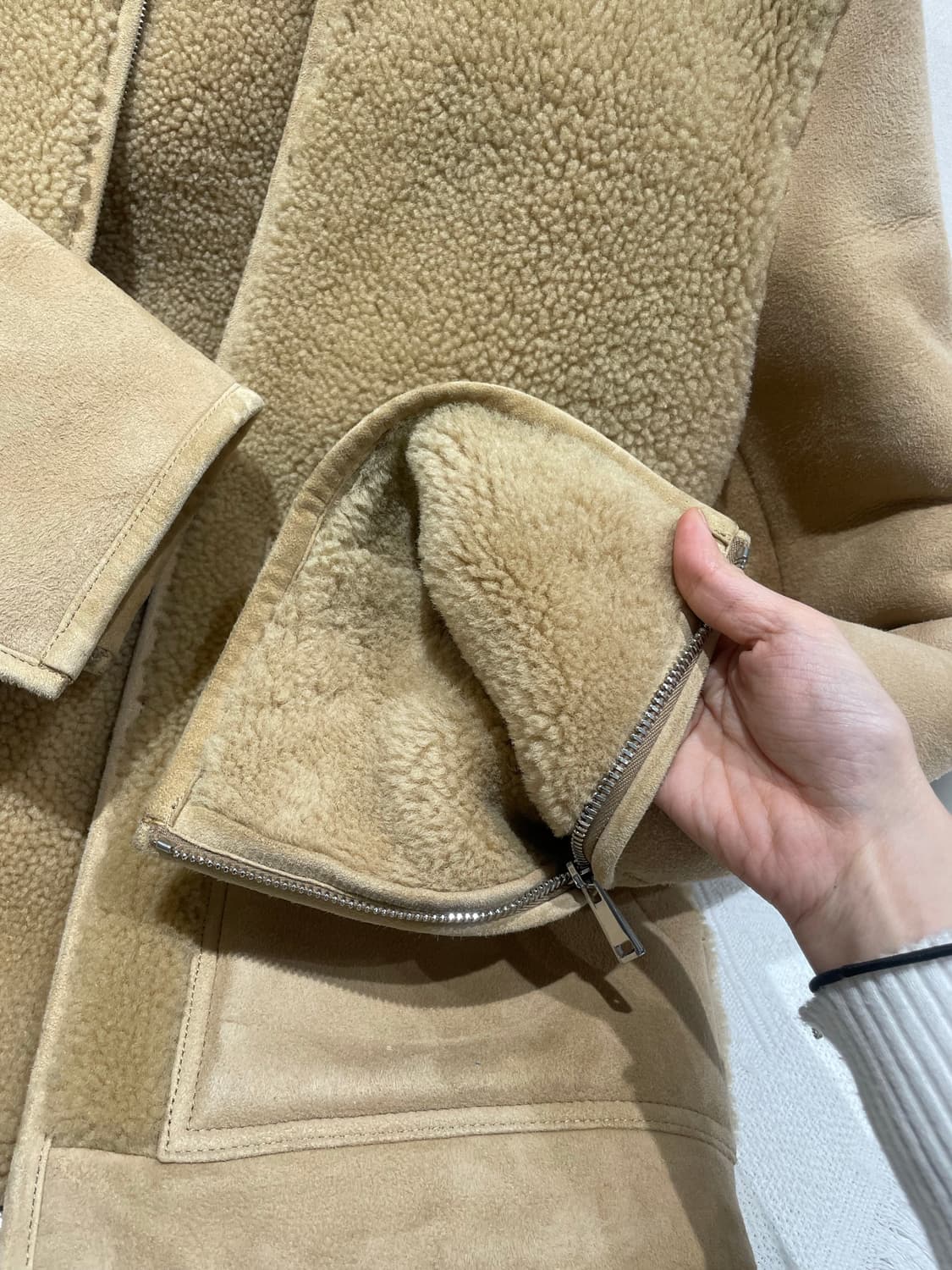 띠어리 리얼 양가죽 무스탕 S 상품이미지5