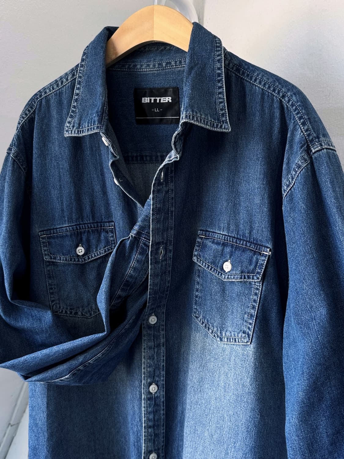 Cotton denim L/S work shirt 상품이미지1