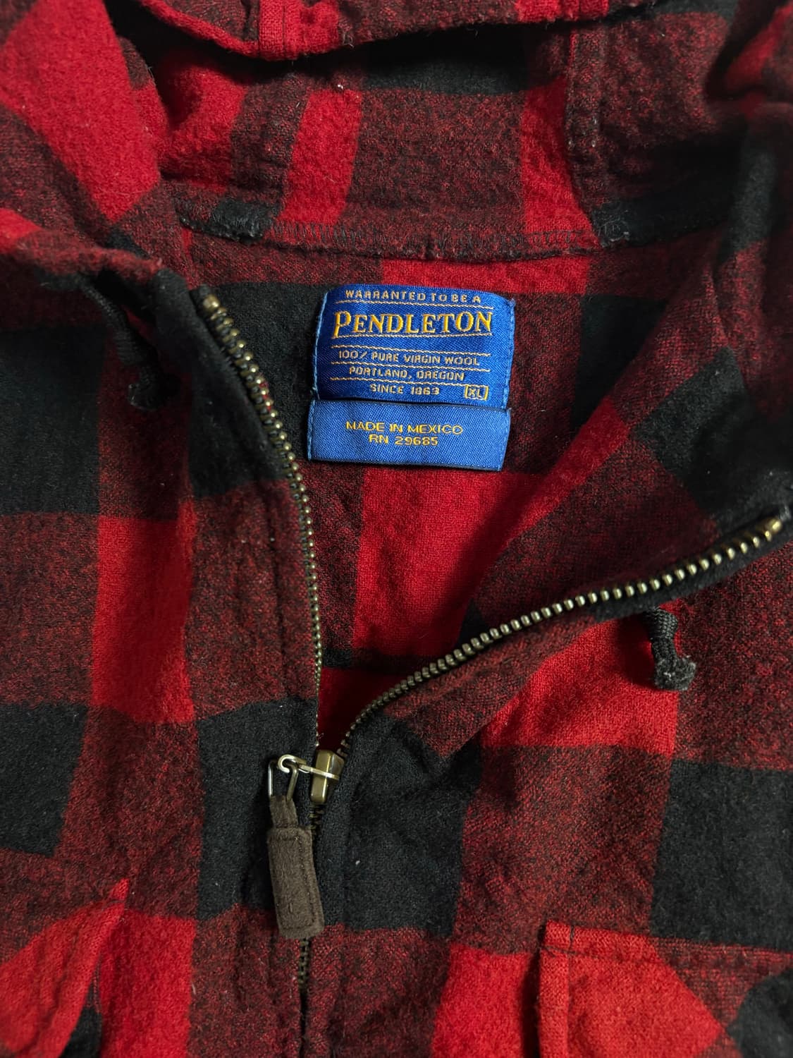 Pendleton 펜들턴 울 체크 후디 자켓 XL 상품이미지4