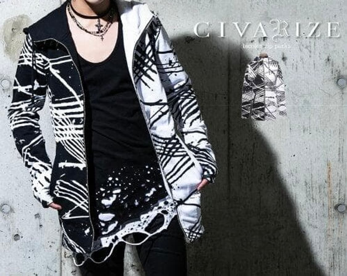 Civarize  와이어 스웻후드 파카 y2k vkei 다크스트릿 상품이미지5