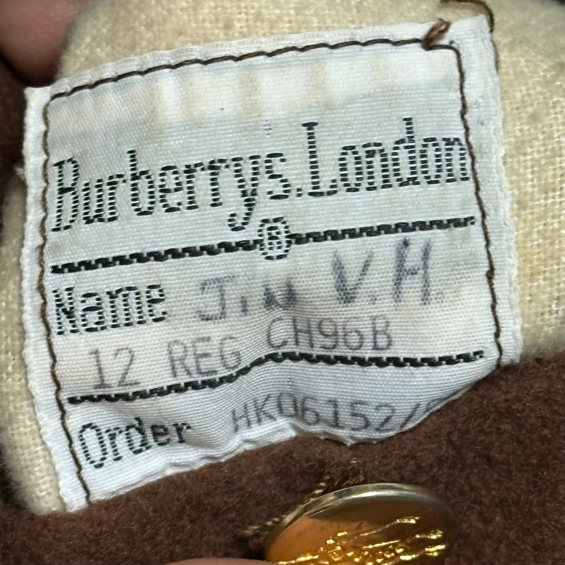 XL 버버리 골드 버튼 울 브라운 코트 상품이미지7