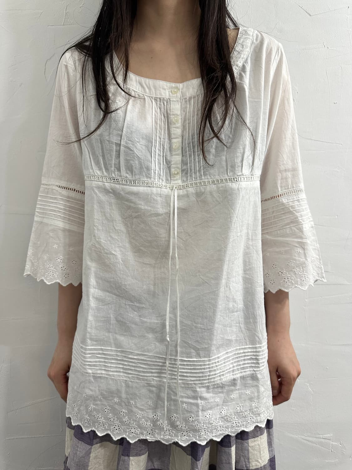 pbi white mori blouse 상품이미지3