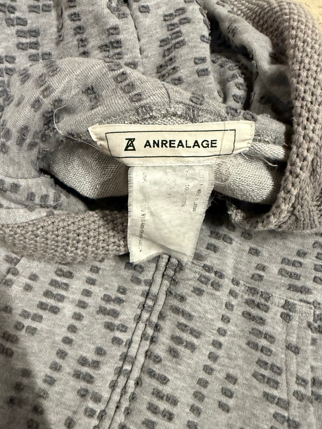 Anrealage mix knit jacquard hood zip-up 상품이미지10