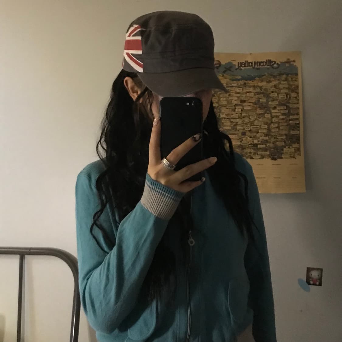 갸루 Y2k Vintage 카키 헌팅캡 상품이미지1