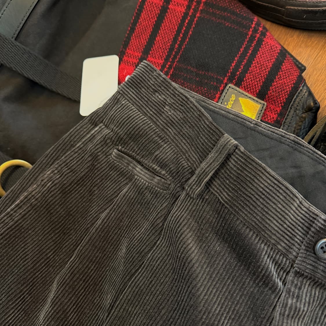 90S 이세이미야케 코튼라벨 차콜 그레이 코듀로이 팬츠 바지 34 상품이미지3