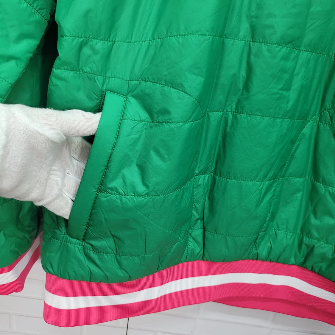 김영주 골프 방풍 패딩 긴팔 티셔츠 골프웨어 100사이즈 새상품급 상품이미지5