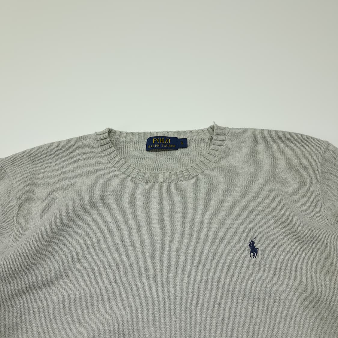CK004 L 폴로 00s 크루넥 라이트그레이 니트 스웨터 상품이미지2