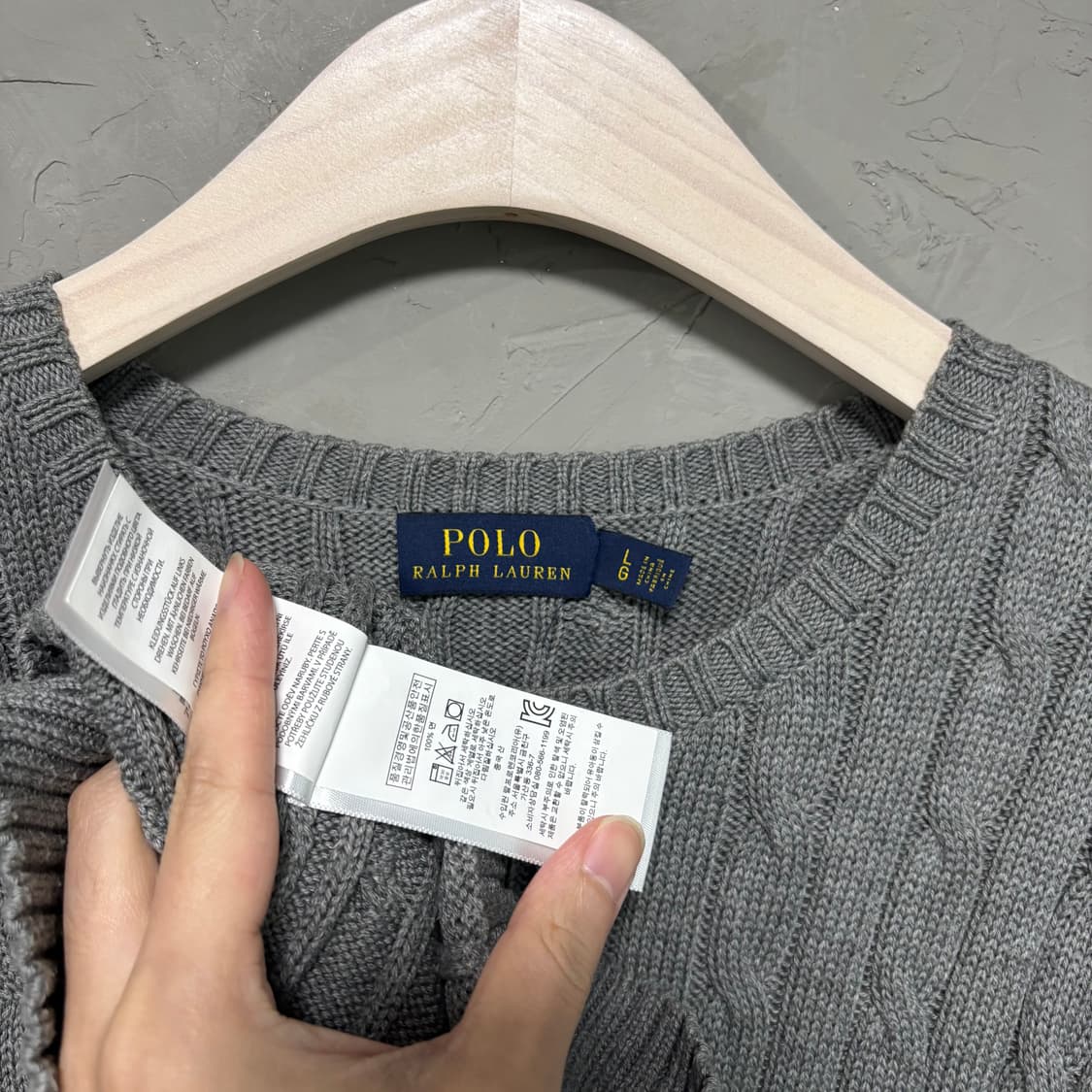 폴로 랄프로렌 꽈배기 니트 그레이 상품이미지3