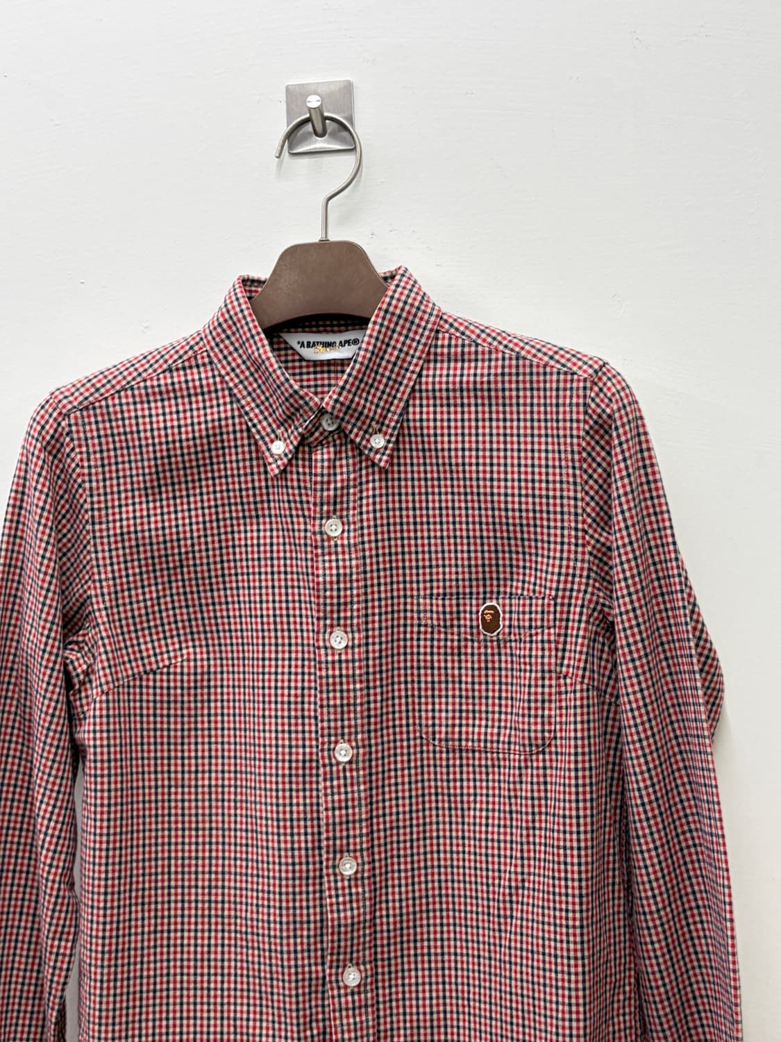 딱붙핏))) 베이프 긴팔 체크 셔츠 상품이미지4