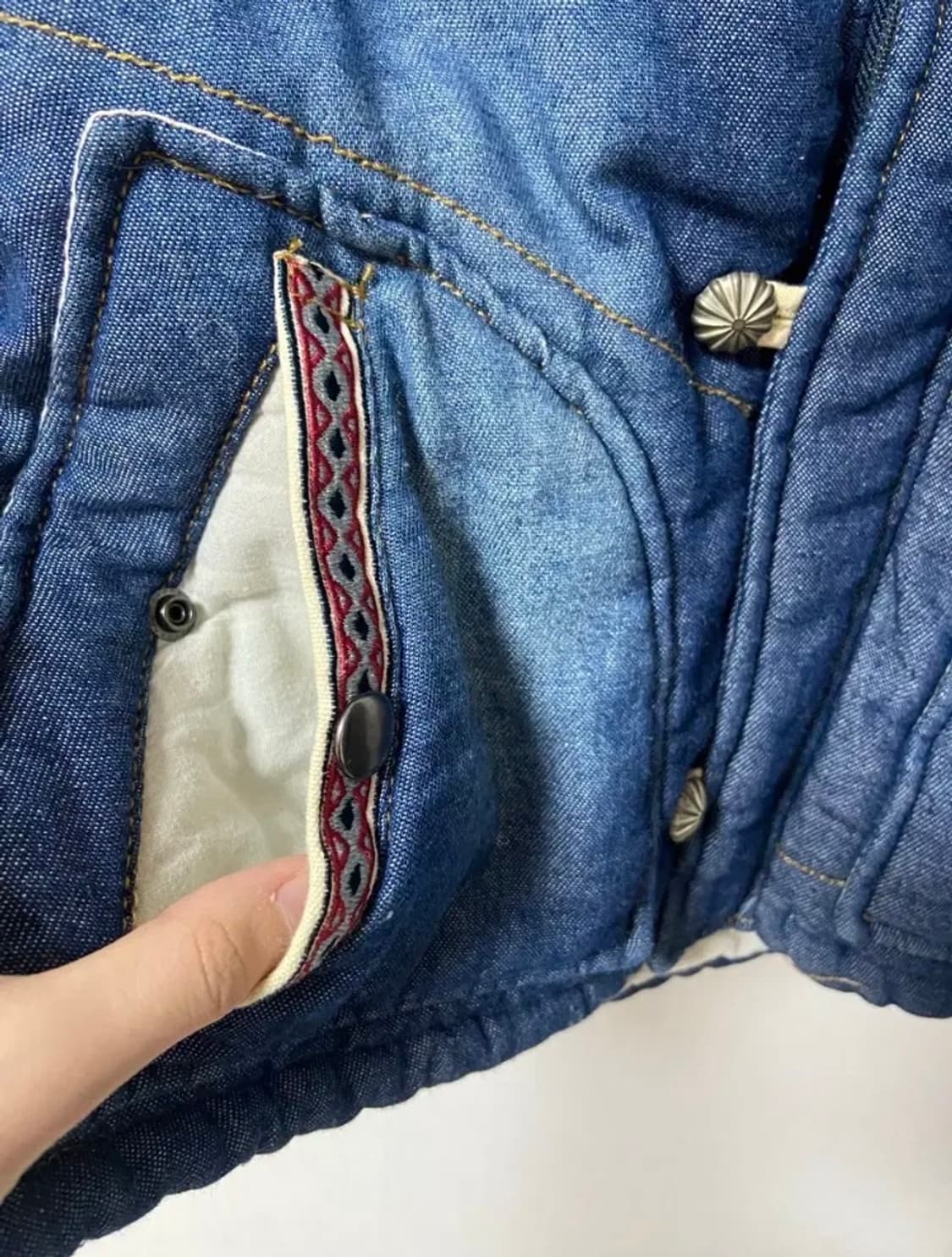 일본 빈티지 모리걸 하구미 보헤미안 청 조끼 상품이미지4