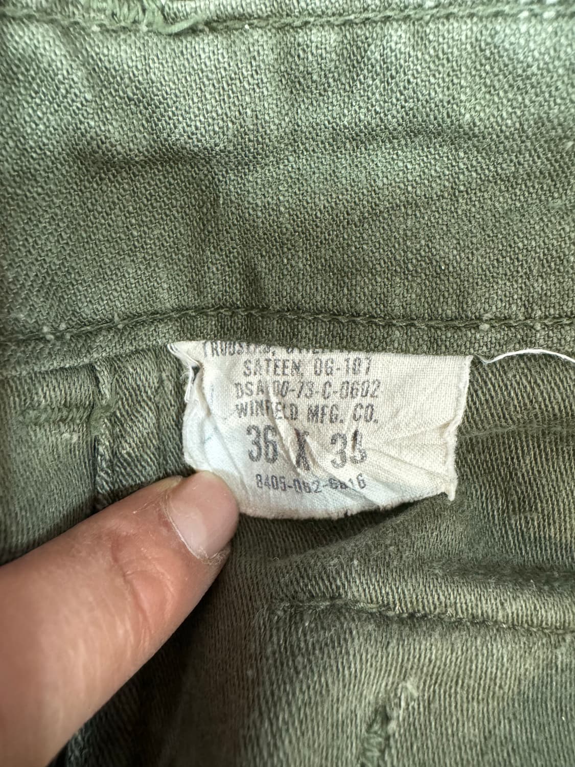 70s 미군 오리지널 og-107 퍼티그 팬츠 34 상품이미지7