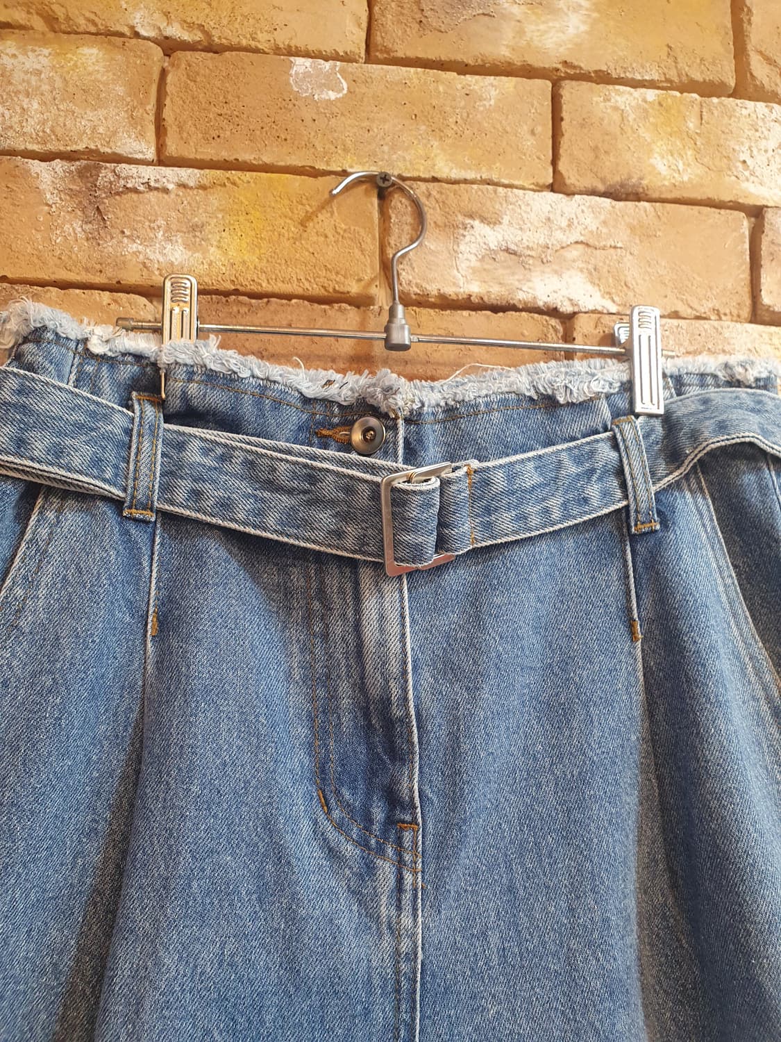 온앤온 벨트 와이드 데님 팬츠 2 블루 상품이미지3