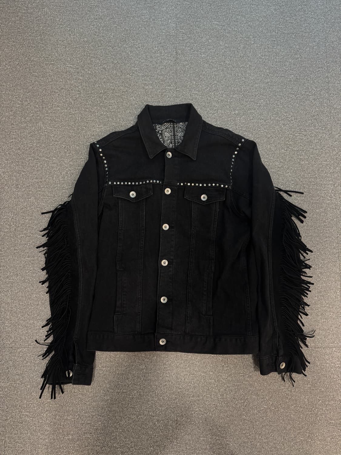 자라 스터드 프린지 데님 자켓 M  상품이미지1
