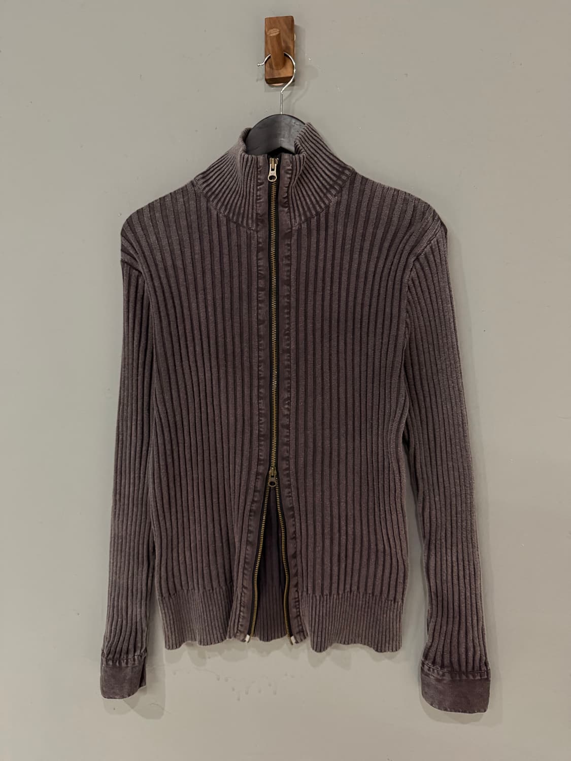 high-neck washing ribbed zip-up 상품이미지6