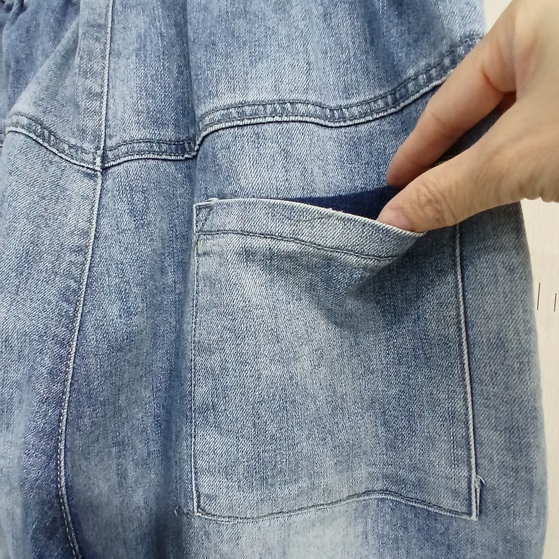 꽃 자수 데님 배기 팬츠 상품이미지7