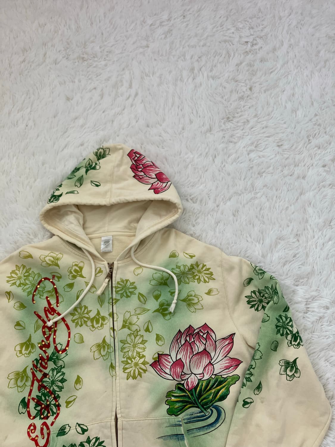 빈티지 에드하디 크림 레터링 레더 자켓 y2k 스트릿 갸루 펑키 일본빈티 상품이미지6