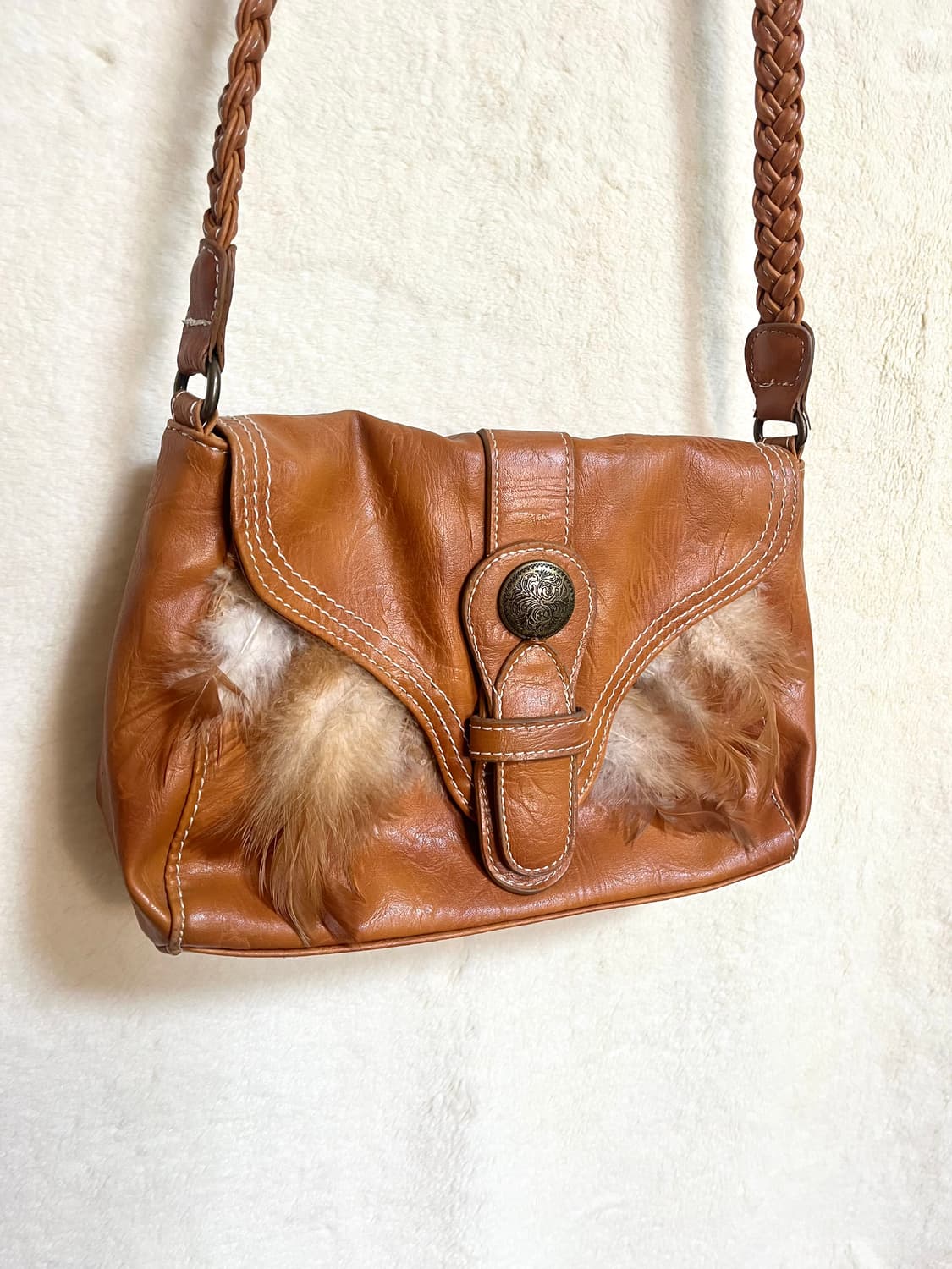 빈티지 히피 모리걸 가죽 크로스백 상품이미지3