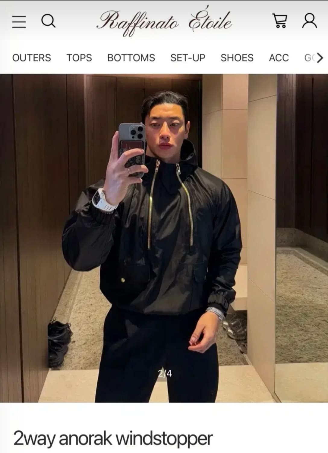 52 라피나토 에뚜알 2way 아노락 윈드스토퍼 블랙 상품이미지1