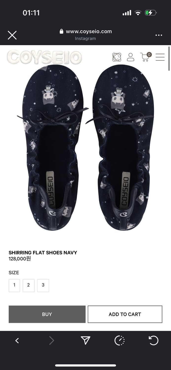 코이세이오 셔링 플랫슈즈 네이비 3 상품이미지1