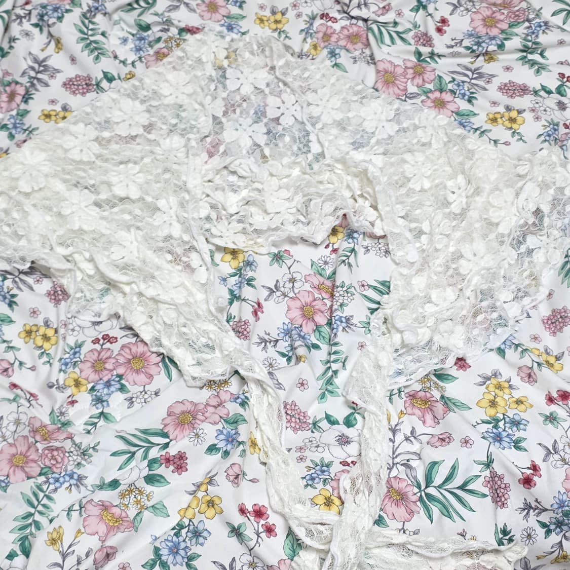 빈티지)양산형 페어리계 히메갸루 로리타 화이트 레이스숄 숄더머플러 로맨틱 상품이미지3