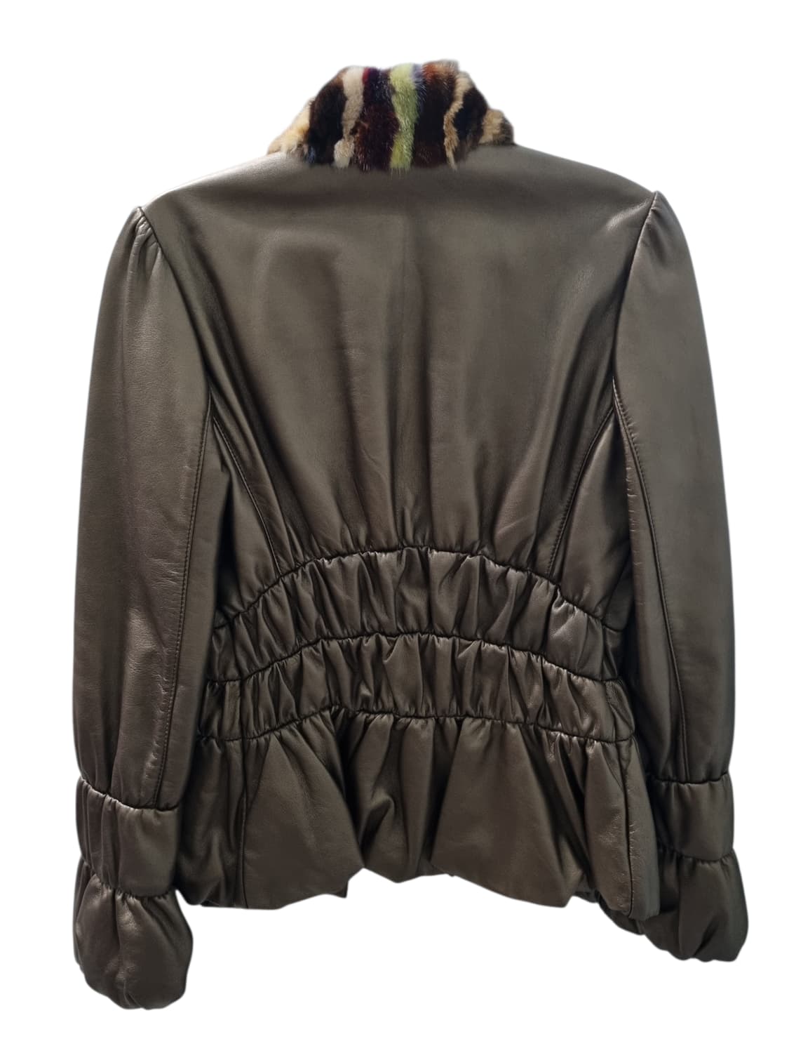 컬러밍크 트리밍 레더 자켓 44-55 상품이미지5