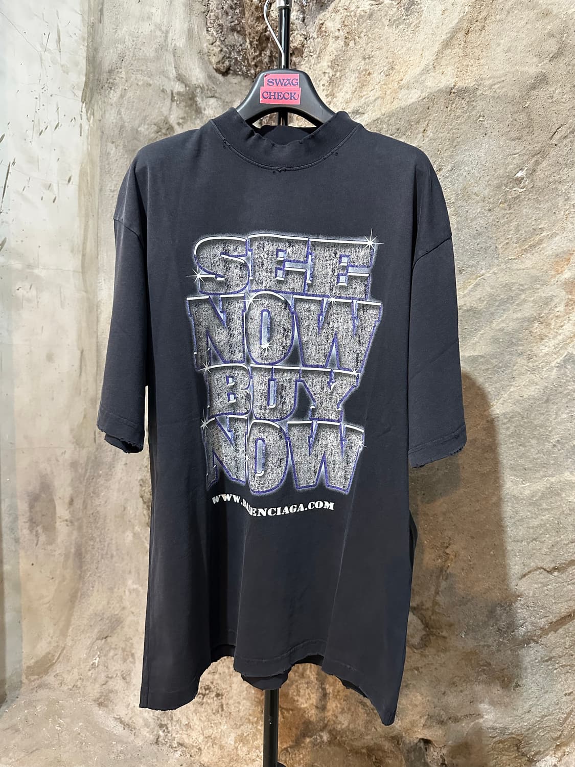 발렌시아가 SNBN 디스트로이드 오버핏 반팔 상품이미지1