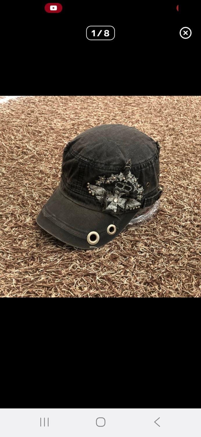 빈티지 그런지 스터드 군모 밀리터리 캡  상품이미지1