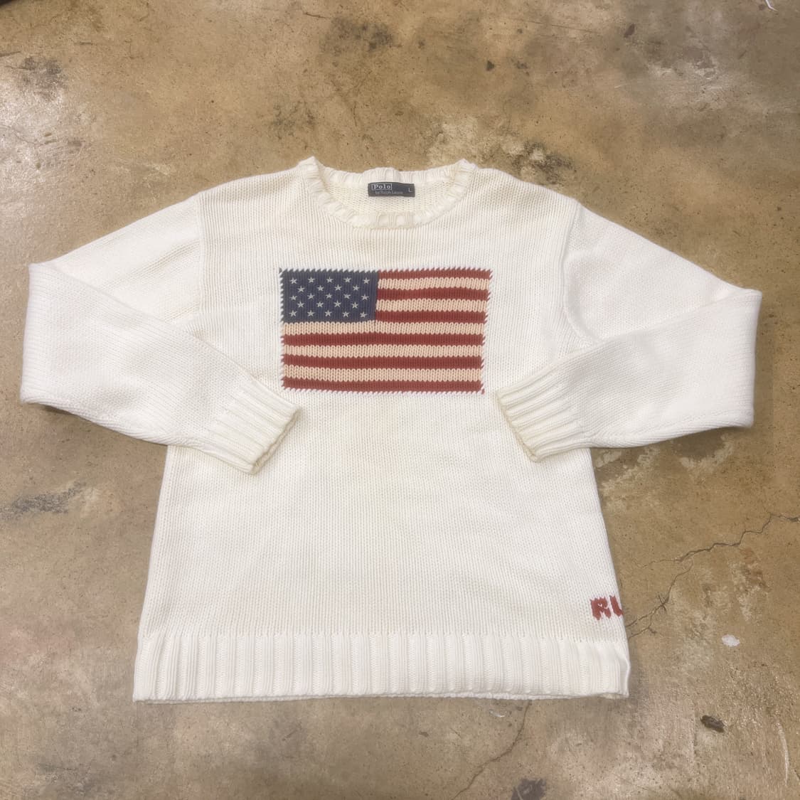 폴로 랄프로렌 성조기 아이보리 크림 니트  상품이미지2