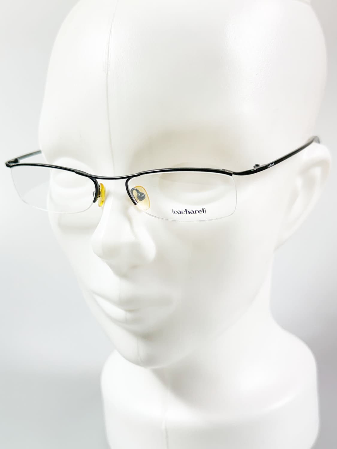 cacharel 블랙 반무테 스퀘어 메탈 프레임 빈티지 안경 상품이미지8