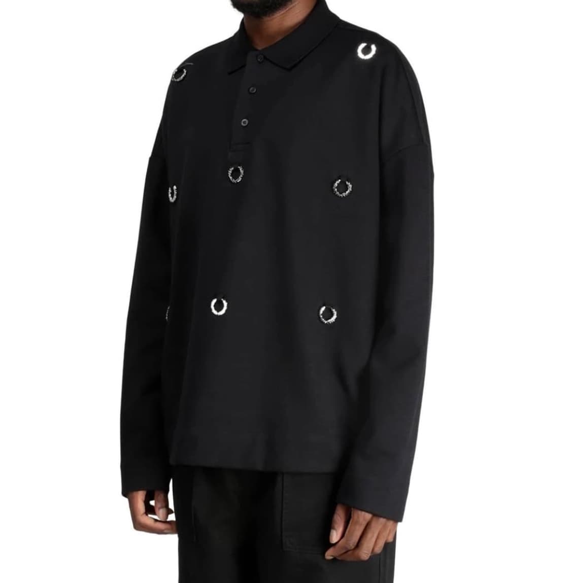 라프시몬스 X 프레드페리 19AW 월계수링 카라넥 스웻 셔츠 상품이미지1
