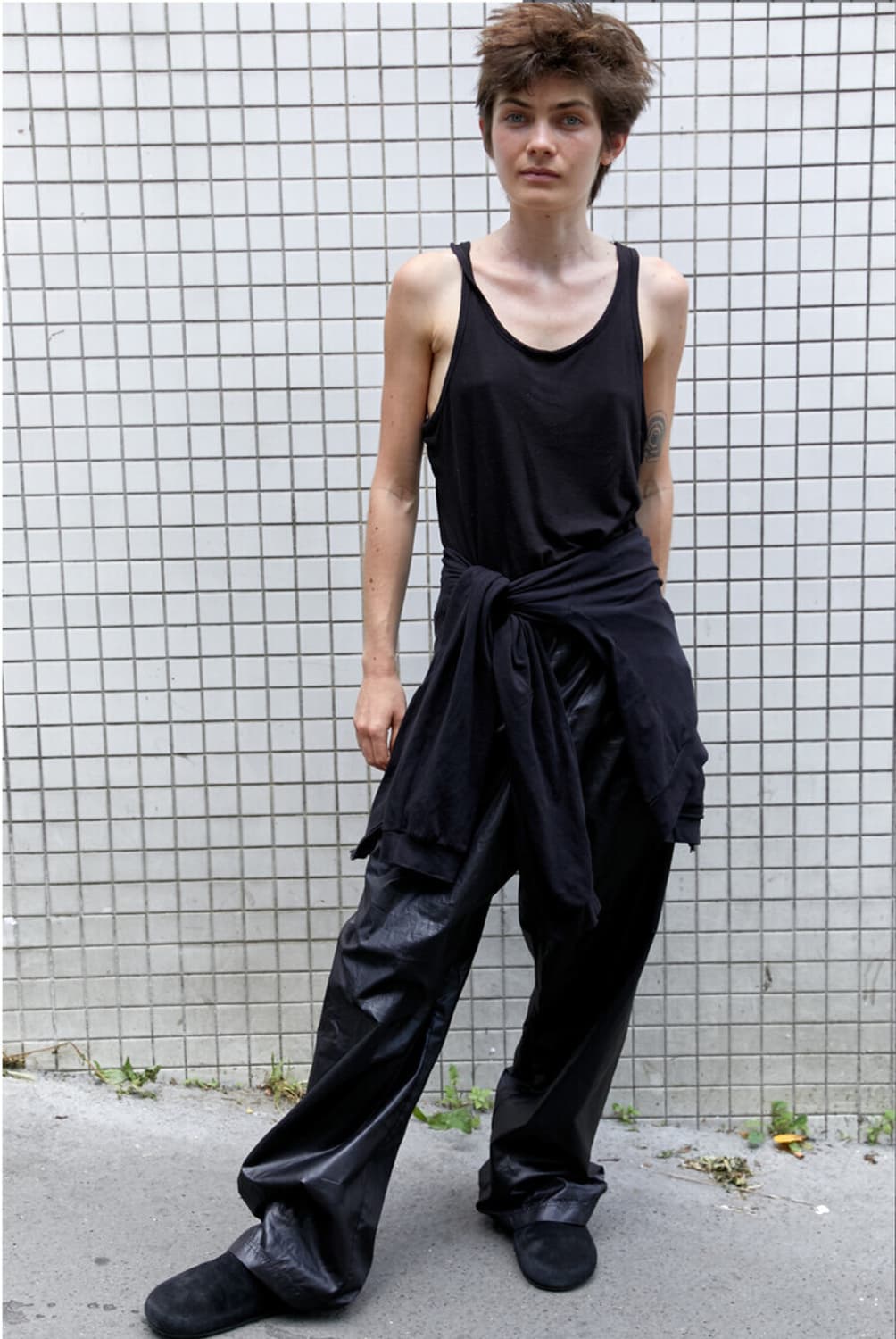 MUDULE / PAJAMA PANTS GLOSSY BLACK 상품이미지1