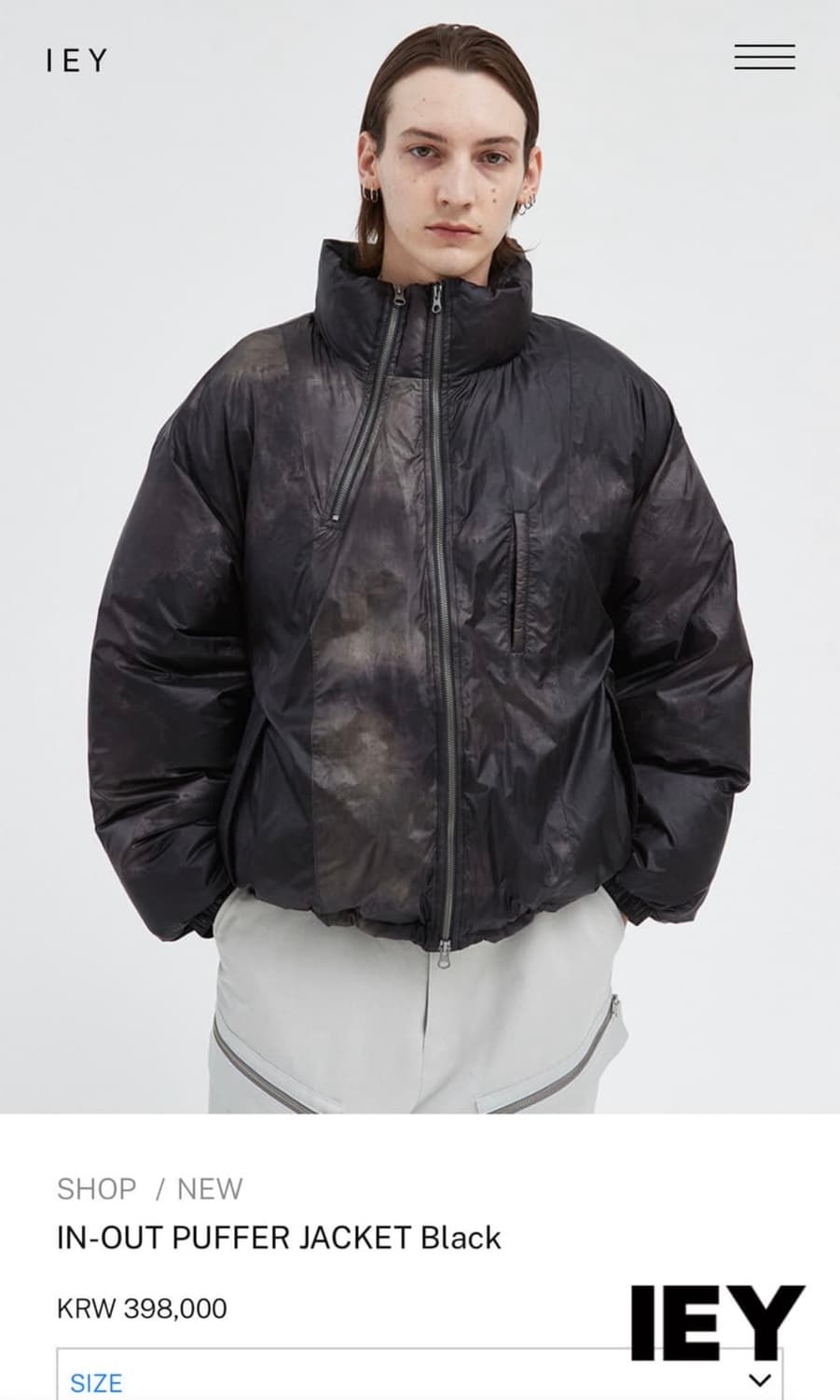 IEY IN-OUT PUFFER JACKET black 상품이미지1