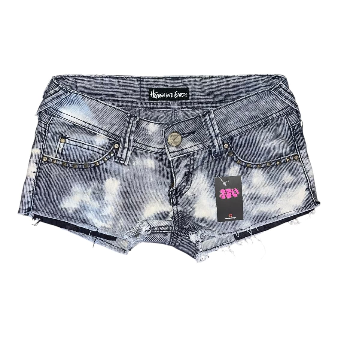 HEAVEN and EARTH 헤븐앤얼스 스트라이프 스터드 숏팬츠 갸루 상품이미지1
