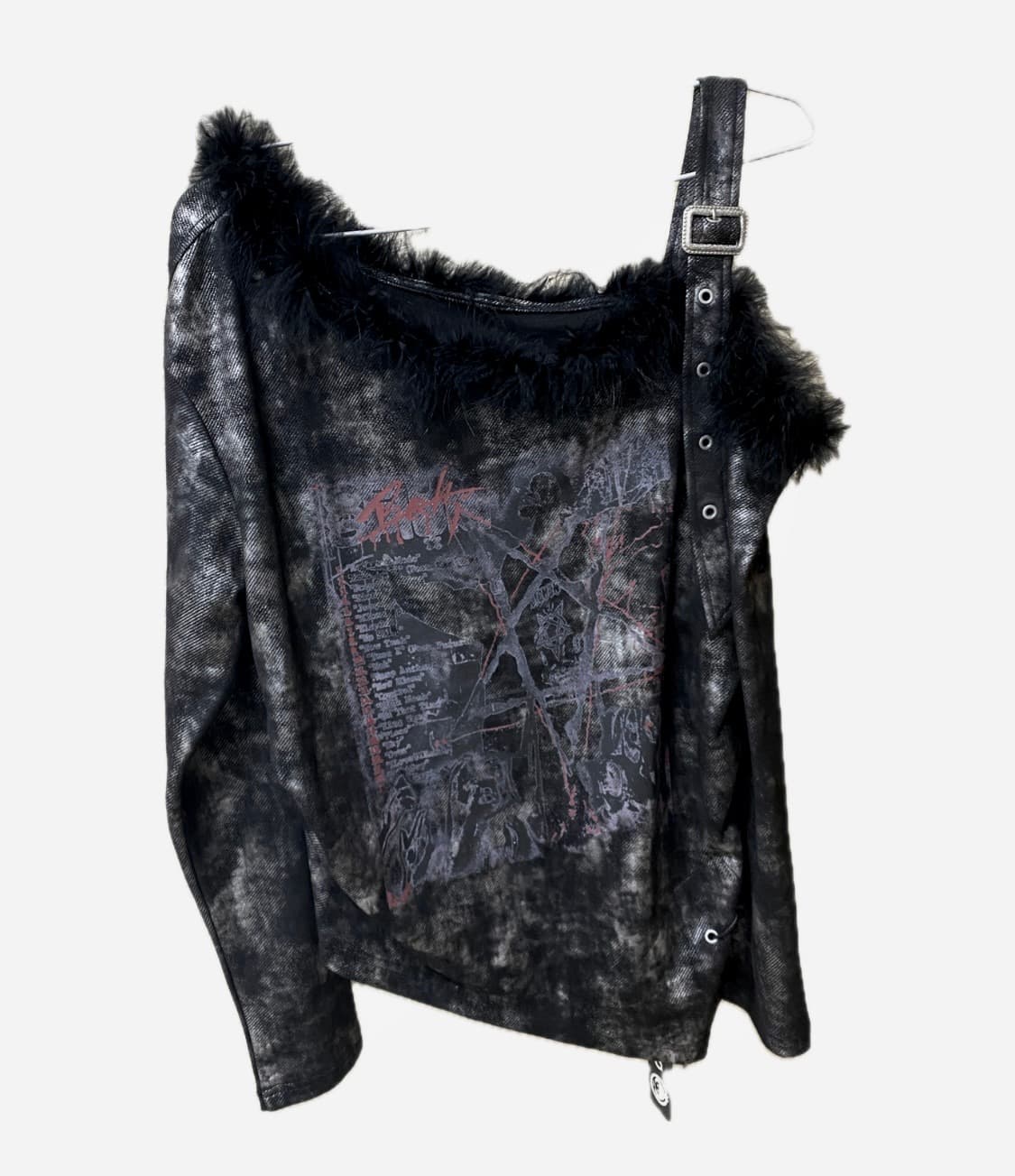 Shopcor  Funk Feather fur detail Top 상품이미지1