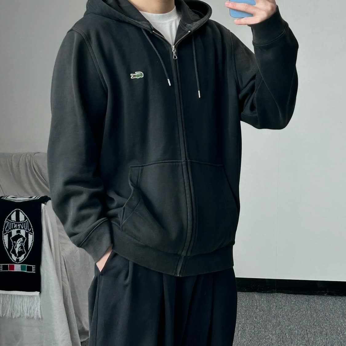 라코스테 자수로고 기모 후드집업  상품이미지2