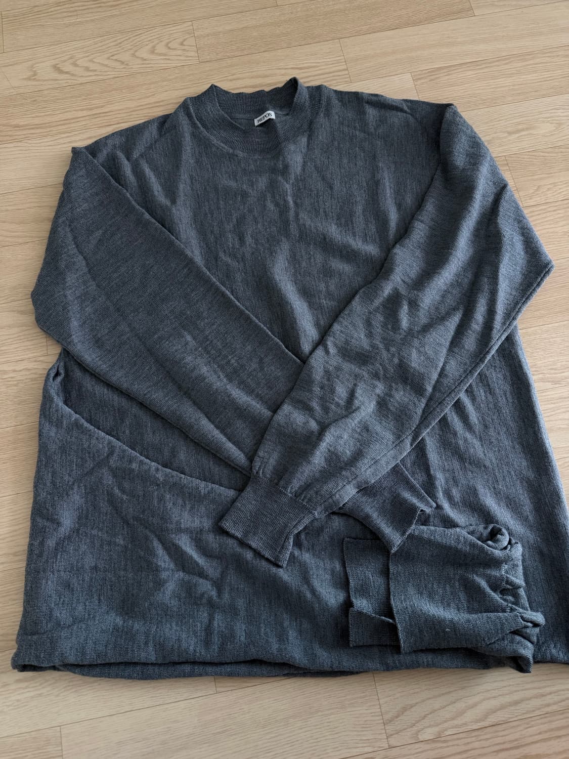 리포스-Side Wrap Knit (Grey) 상품이미지5