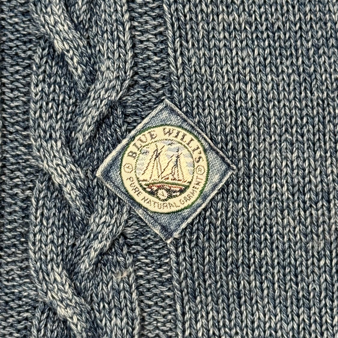 M) Blue Willi's 인디고 코튼 케이블 헨리넥 니트 상품이미지4