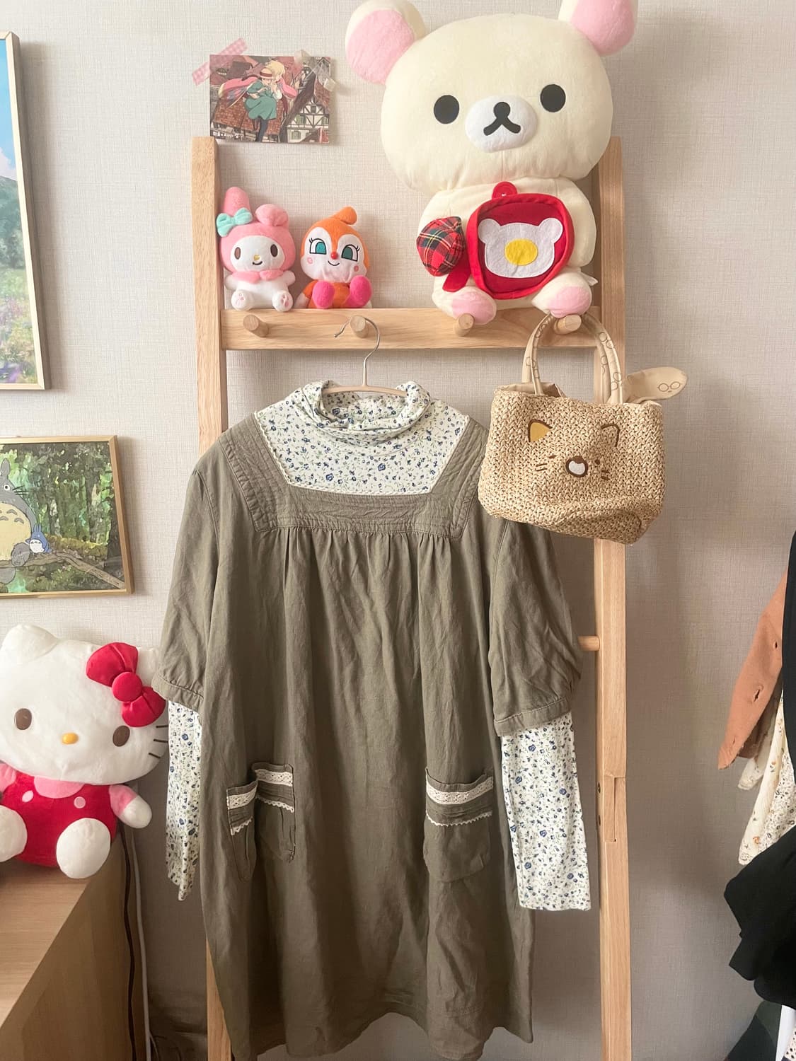 모리걸 빈티지 잔꽃 레이어드 원피스 set 🌸🤎 상품이미지1