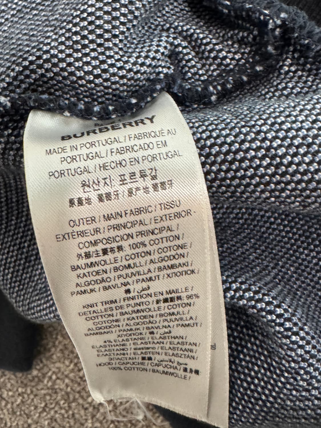 버버리 체크 코튼 자카드 후드 M  상품이미지8