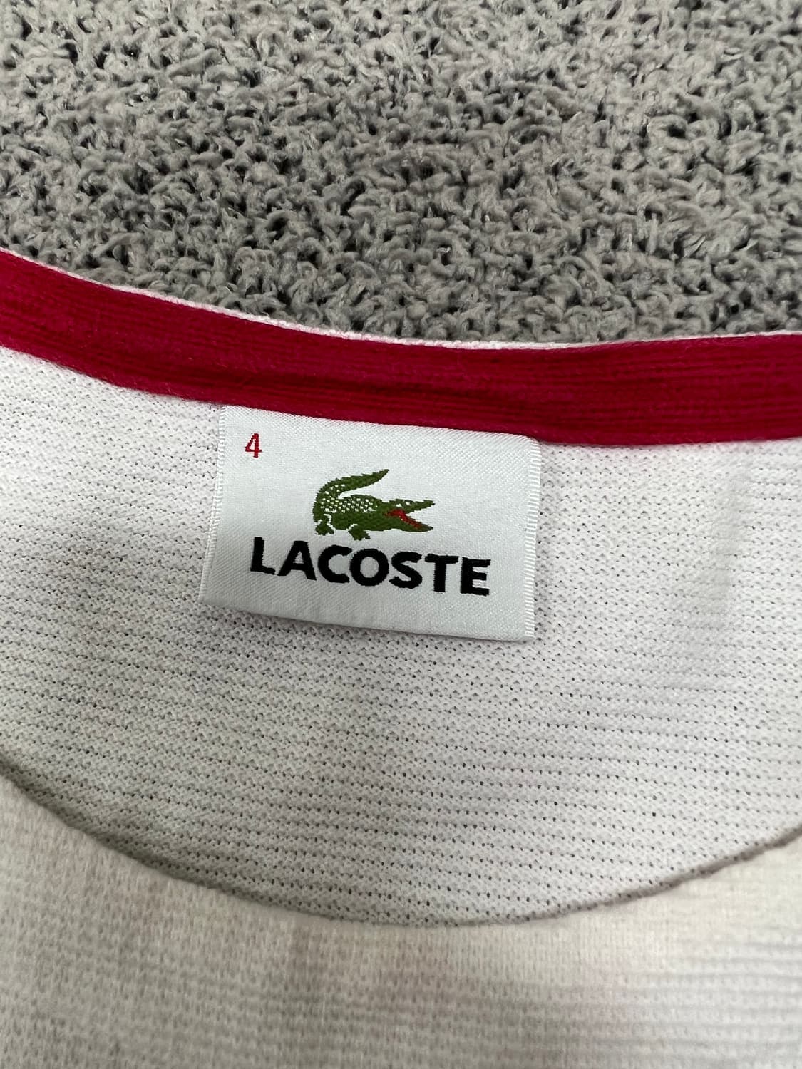 (4) 라코스테 스트라이프 와플 라운드 긴팔 티 상품이미지3