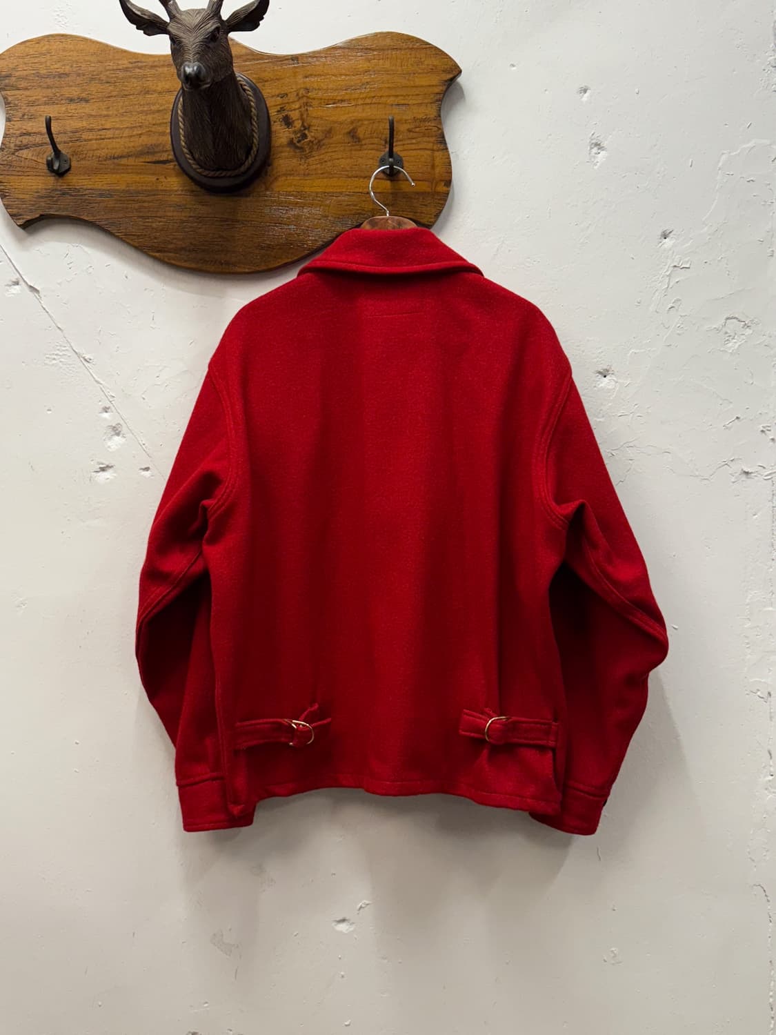 L) 90s USA Melton Zip-Up Wool Jacket 상품이미지5