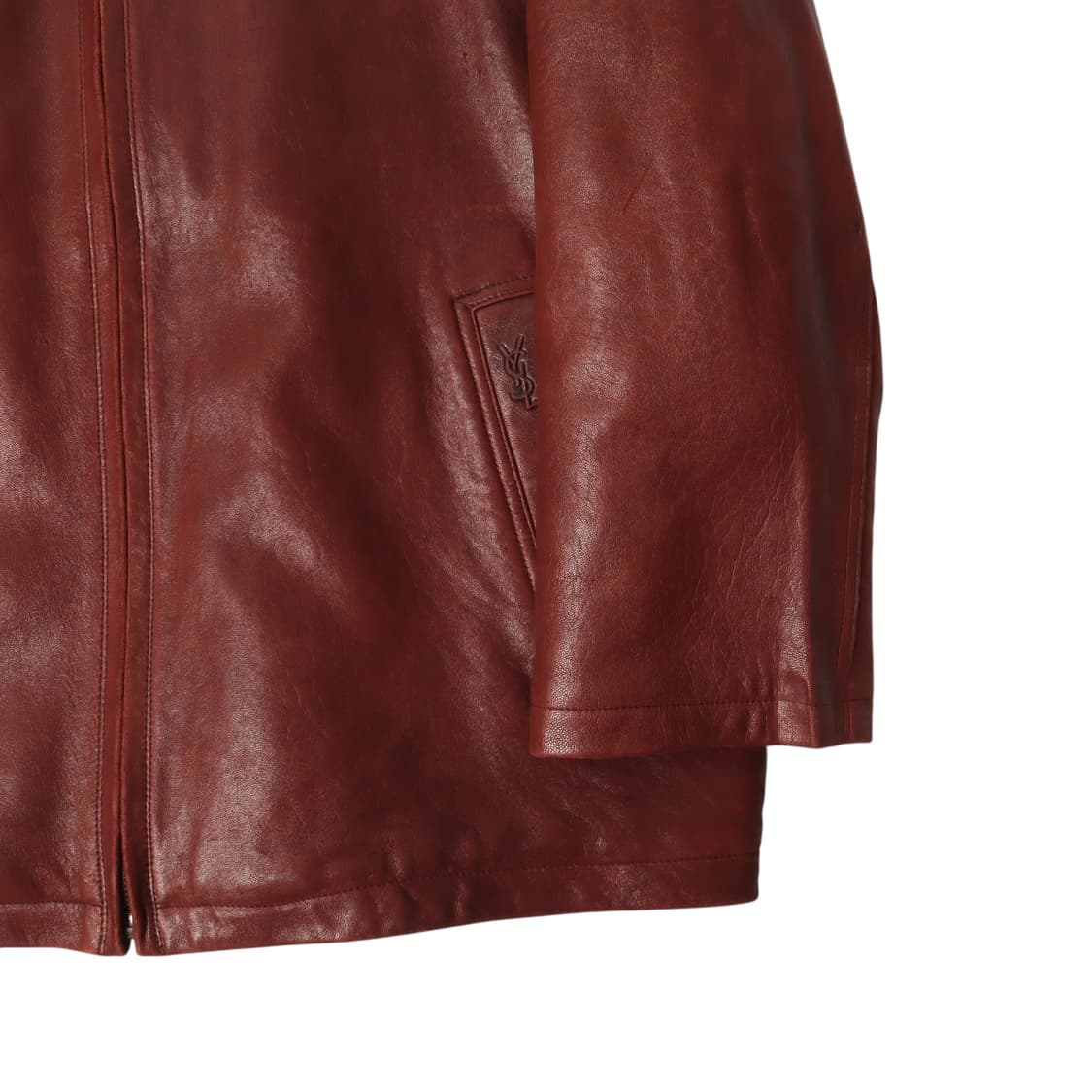 입생로랑 레드브라운 헤비 램스킨 레더자켓 상품이미지4