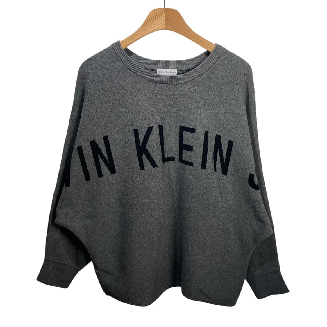 캘빈클라인 진스 가오리핏 레터링 그레이 니트 상품이미지2