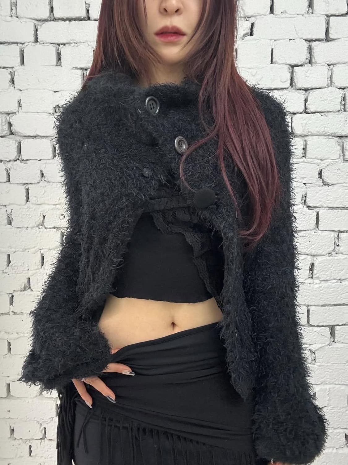 Eco Bouclé High-Neck Semi Bell Jacket 상품이미지1