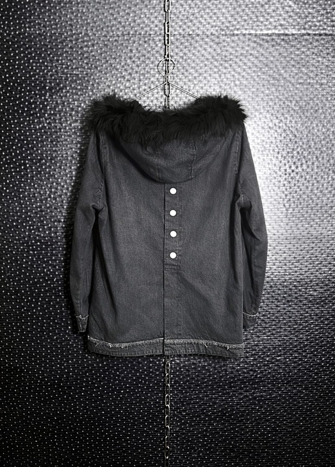 스컬 후드 데님 파카 상품이미지3