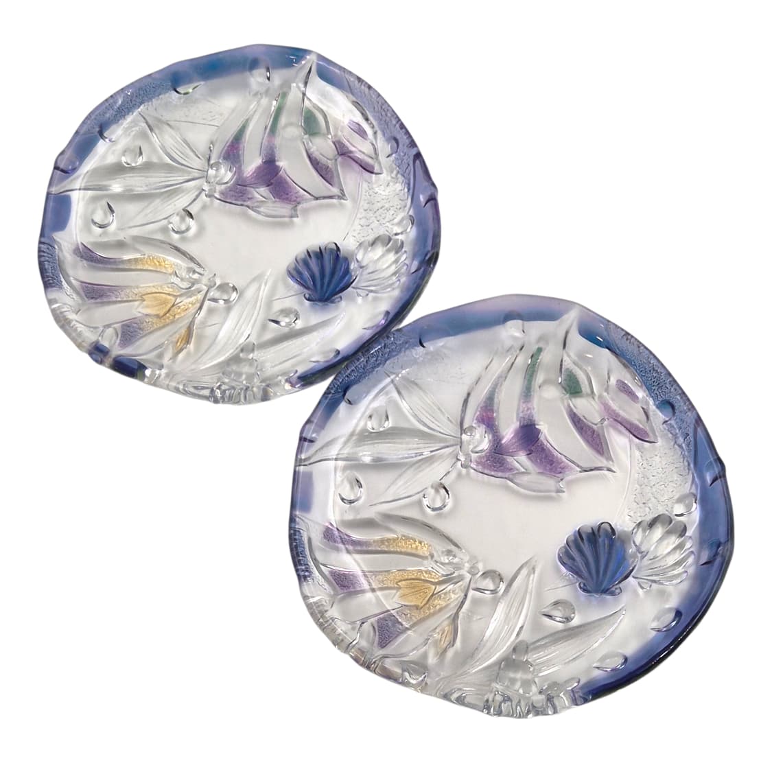 80s 소가 레트로 아쿠아 열대어&조개 접시 1p 상품이미지3